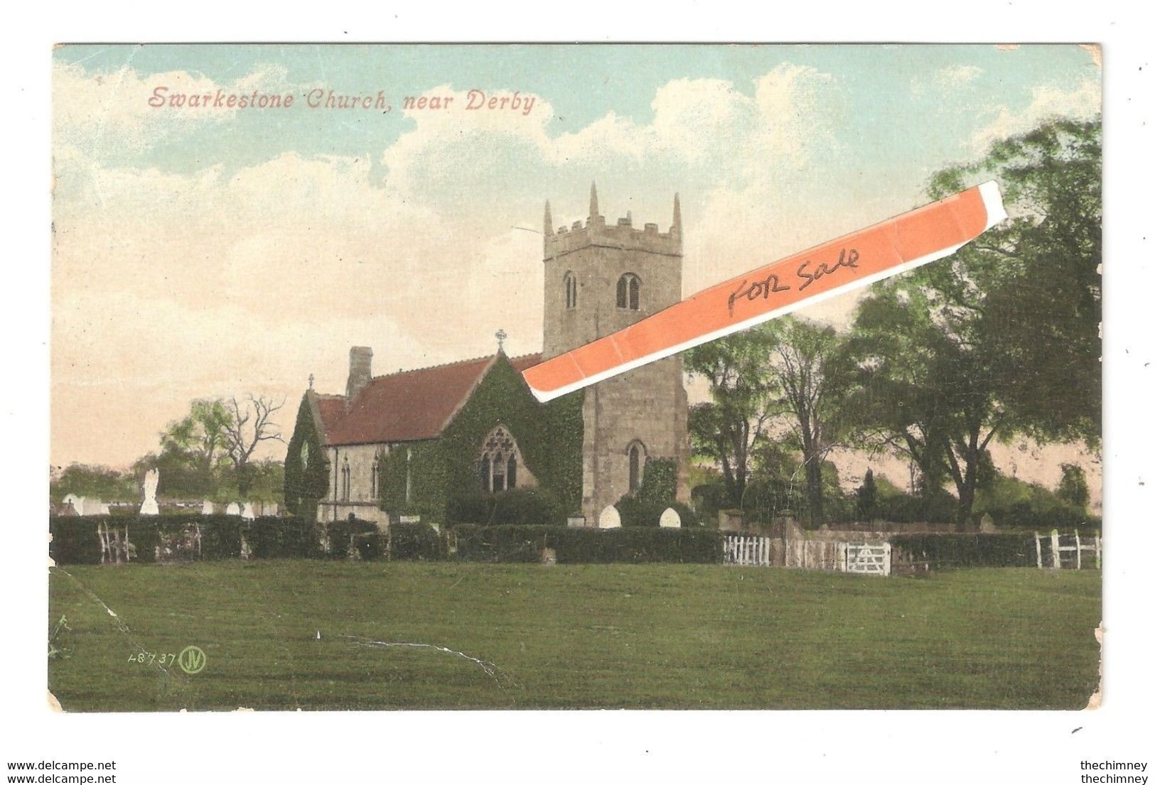 RUBBER POSTMARK SWARKESTONE CHURCH DERBYSHIRE Nr DERBY POSTAL HISTORY USED - Derbyshire