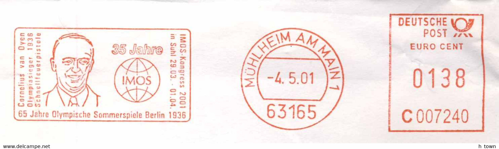 519  Cornelius Can Oyen, Tir, Jeux Olympiques 1936, Berlin: Ema D'Allemagne - Shooting Olympic Champ. Meter Stamp - Summer 1936: Berlin