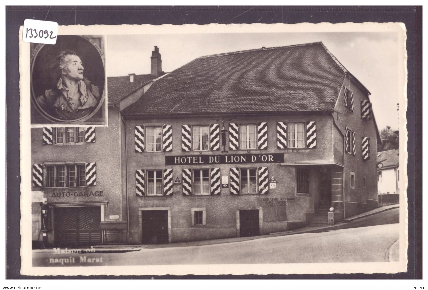 BOUDRY - HOTEL DU LION D'OR - MAISON NATALE DE MARAT - TB - Boudry