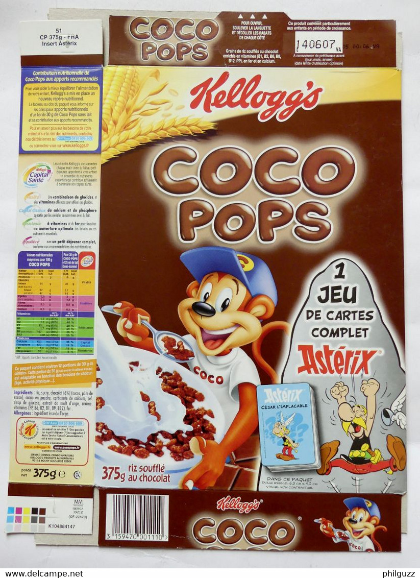 EMBALLAGE BOITE KELLOGG'S COCO POPS BOITE ASTERIX 2006 JEU CESAR L'IMPLACABLE - Objets Publicitaires