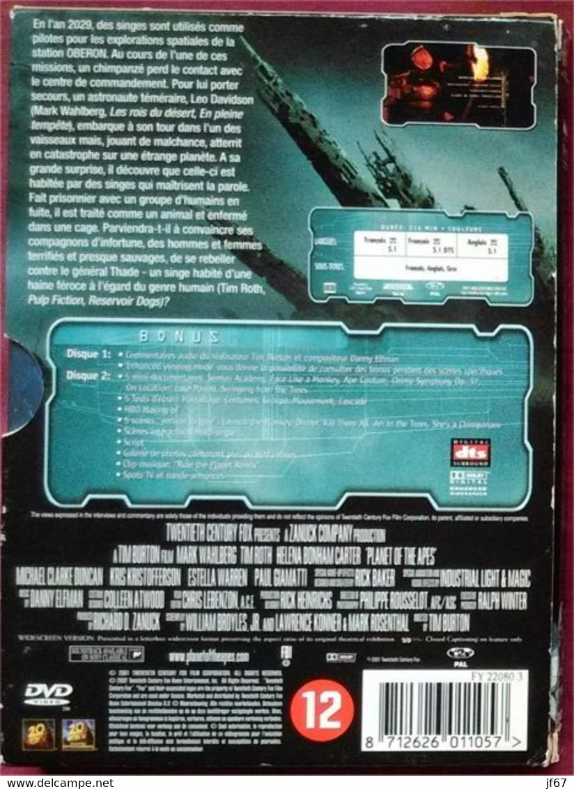 La Planète Des Singes (Tim Burton) Double DVD - Ciencia Ficción Y Fantasía