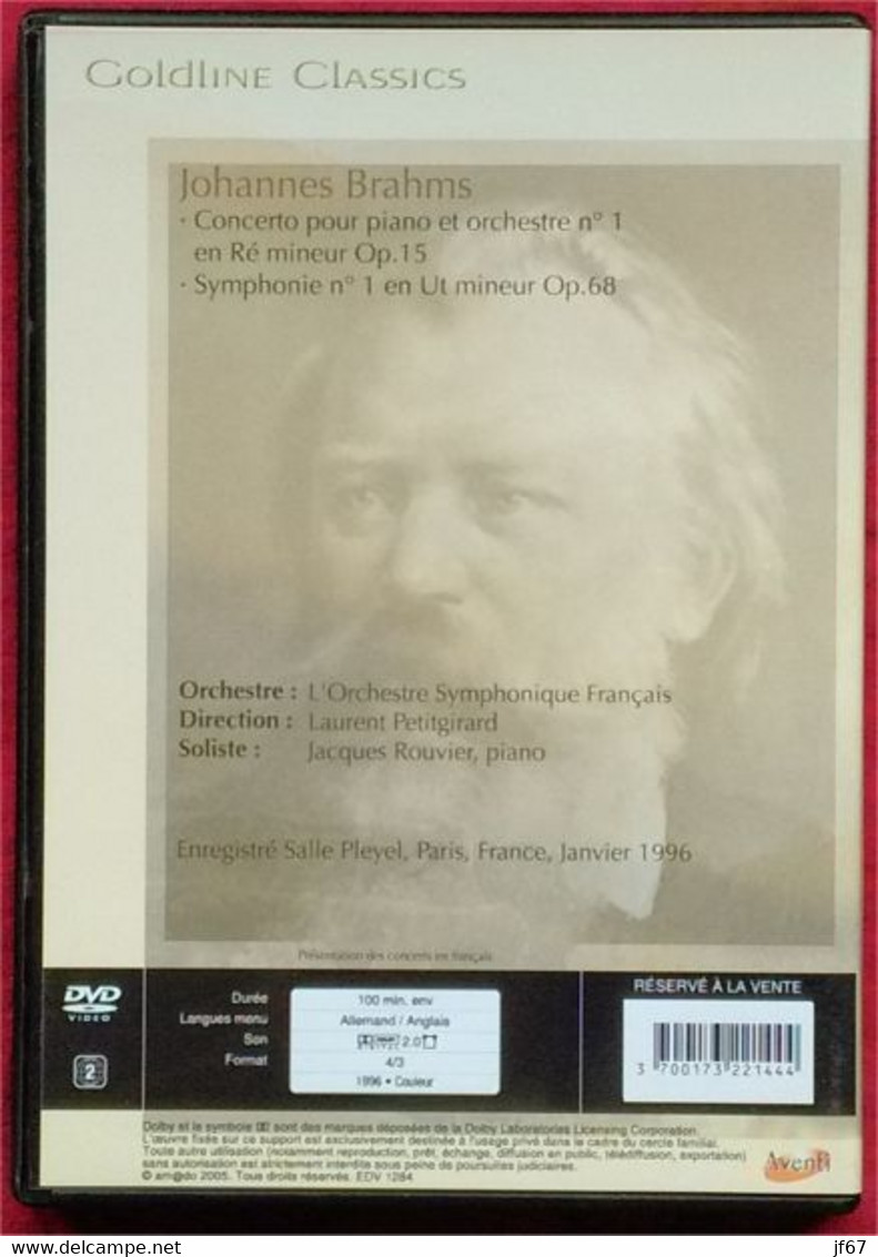 Brahms Par L'orchestre Symphonique Français DVD - Concert Et Musique