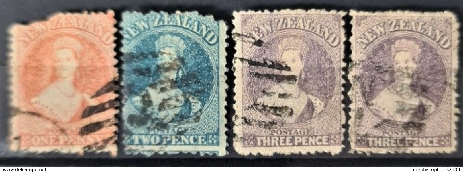 NEW ZEALAND 1864-71 - Canceled - Sc# 31, 32, 33, 33d - See Scan For Condition! - Usados