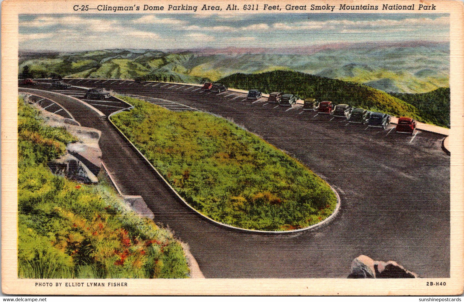 Tennessee Great Smoky Mountains Clingman's Dome Parking Area Curteich - Smokey Mountains