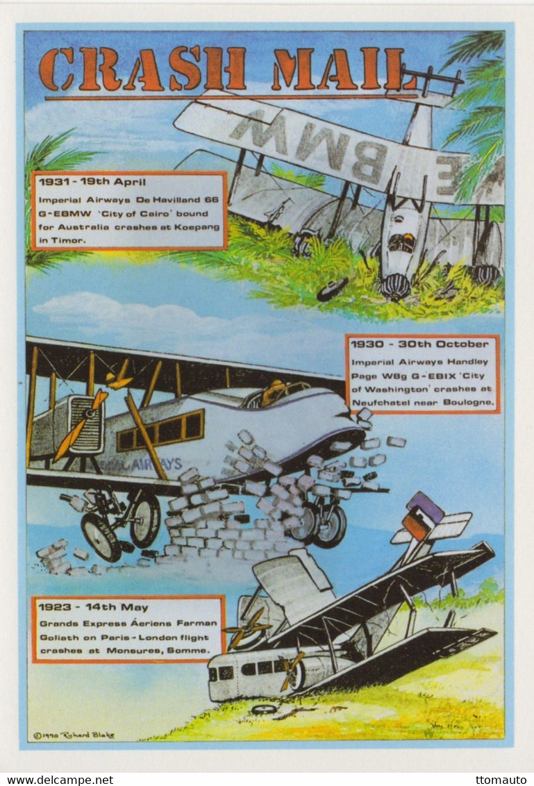 Crash Mail - 3 Mail Planes Crash  -  CPM - Ongevalen