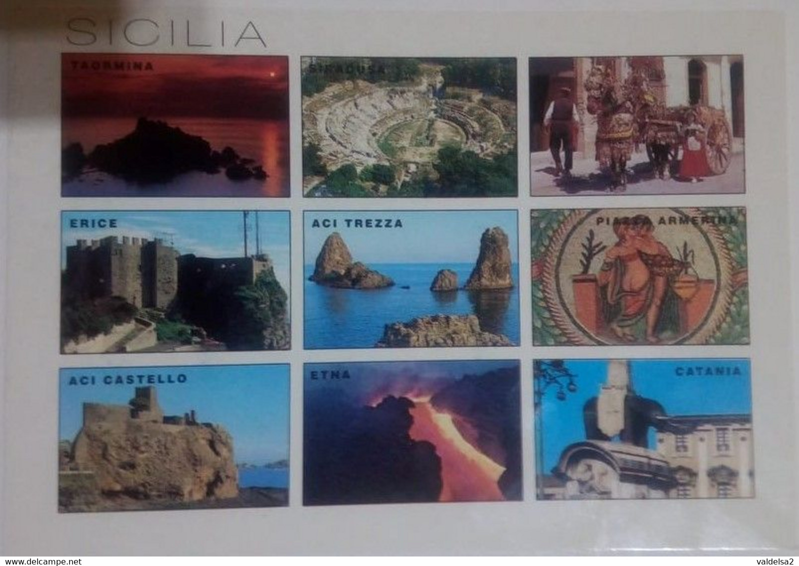 SICILIA - CATANIA - ACI TREZZA - ACI CASTELLO - DINTORNI DI ACIREALE - ERICE - SIRACUSA - ETNA -PIAZZA ARMERINA-9 VEDUTE - Acireale