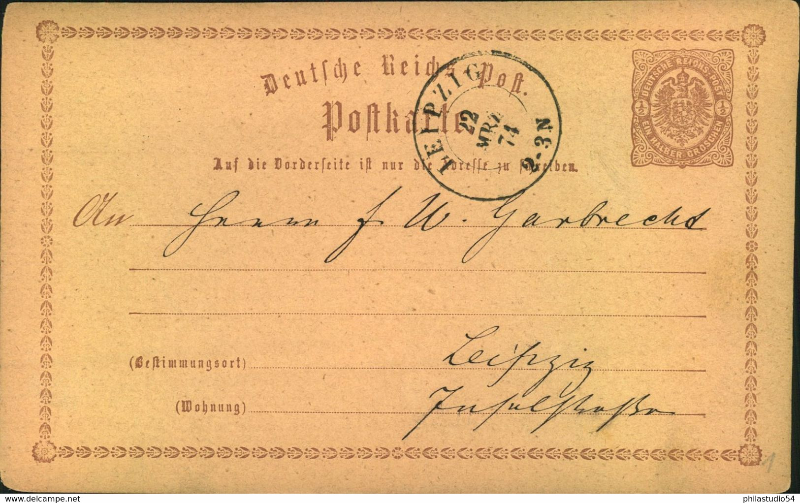 1868/1880, nachverwendete SACHSEN-Stempel, 23 Stück meist auf P1