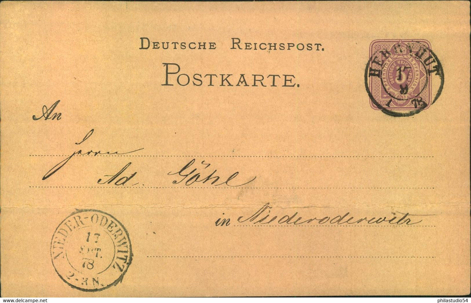 1868/1880, nachverwendete SACHSEN-Stempel, 23 Stück meist auf P1