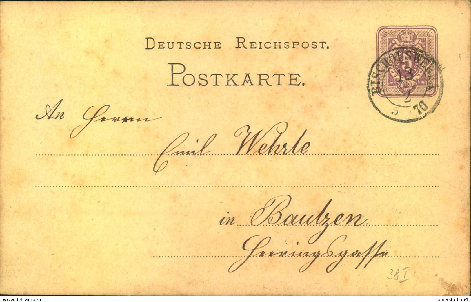 1868/1880, nachverwendete SACHSEN-Stempel, 23 Stück meist auf P1