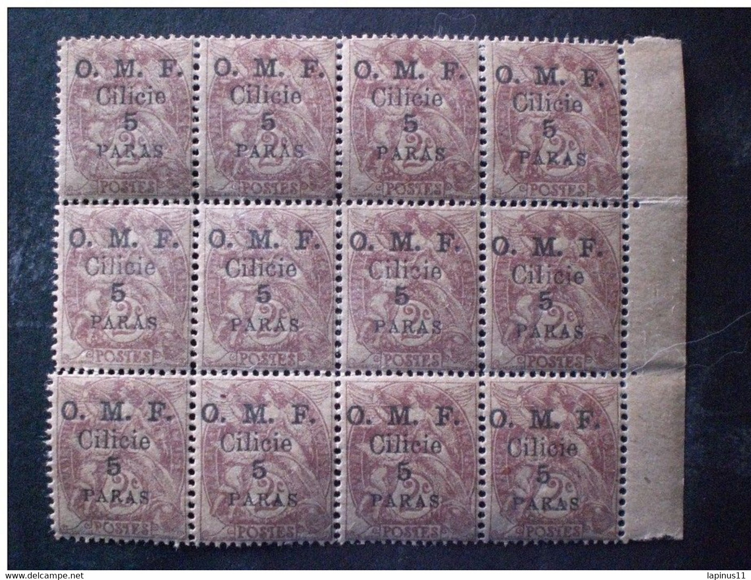Ottoman Cilicia Rare Stamps O.M.F MNH 12 Stamps 2 Centimes Over Print 5 Paras ERROR!! $$$$ MNH - Nuevos