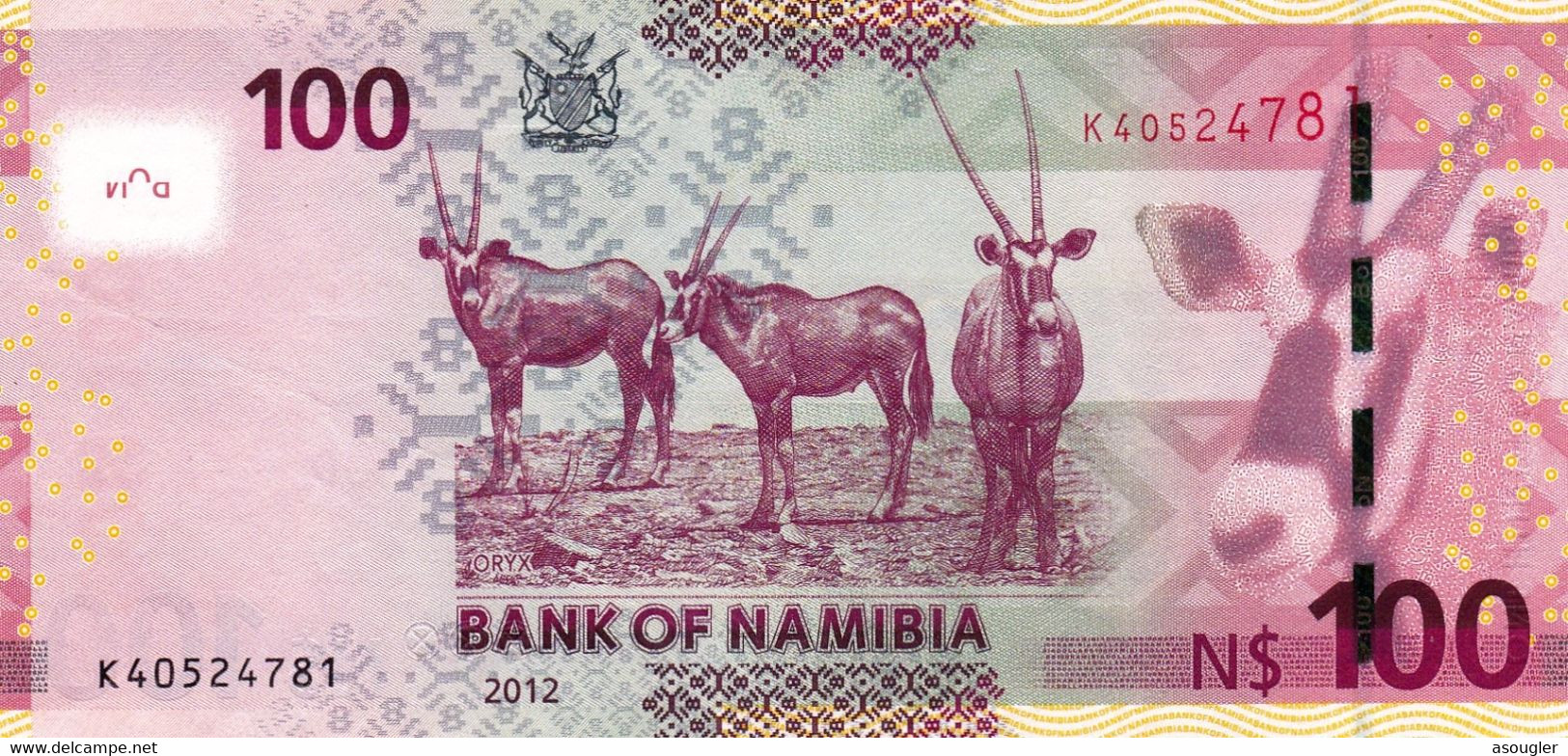 Namibia 100 Namibia Dollars 2012 EXF P-14 "free Shipping Via Registered Air Mail" - Namibie