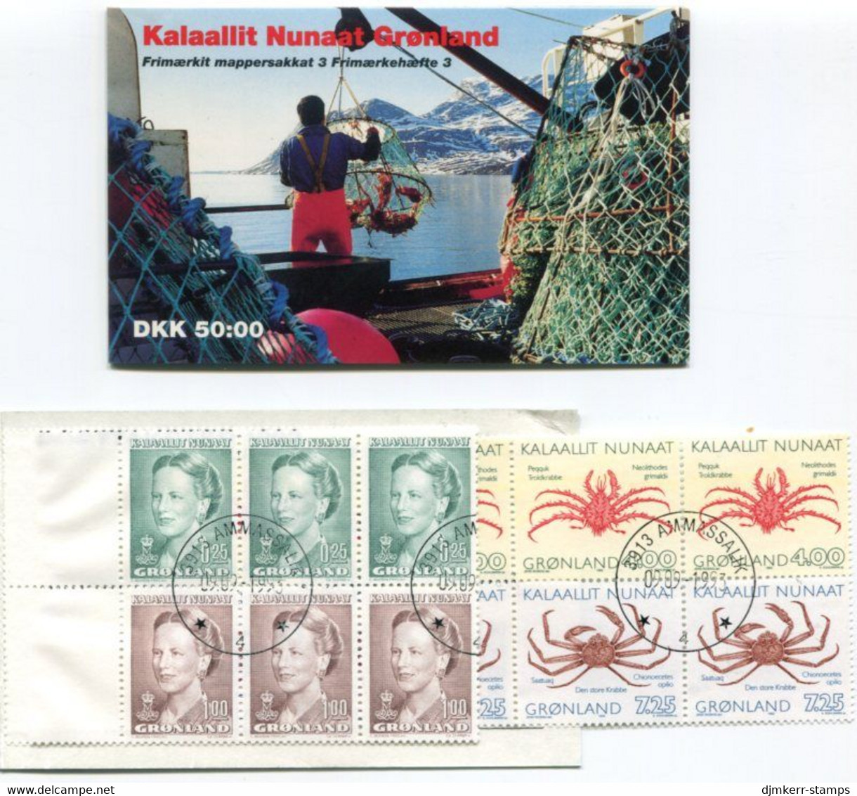 GREENLAND 1993 Queen Margarethe And Crabs Complete Booklet With Cancelled Stamps. Michel  MH3;  SG  SB3 - Libretti