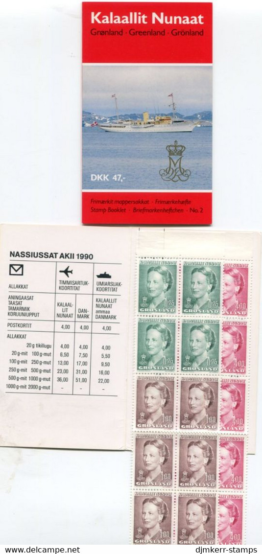 GREENLAND 1990 Queen Margarethe Definitive Complete Booklet MNH / **. Michel  201-03, MH2;  SG  SB2 - Carnets