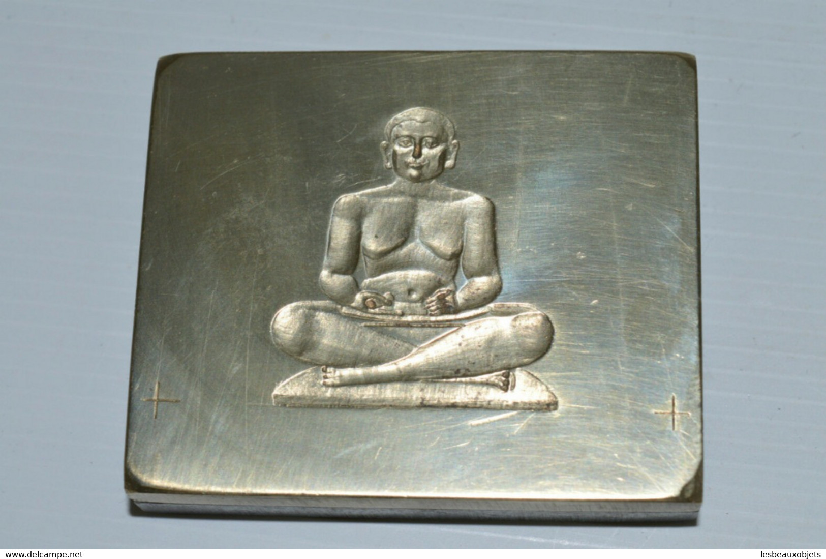 BRONZE MATRICE LAITON IMPRIMERIE EAU FORTE BOUDDHA XIXe Vitrine Réf 190-32-78 - Cachets