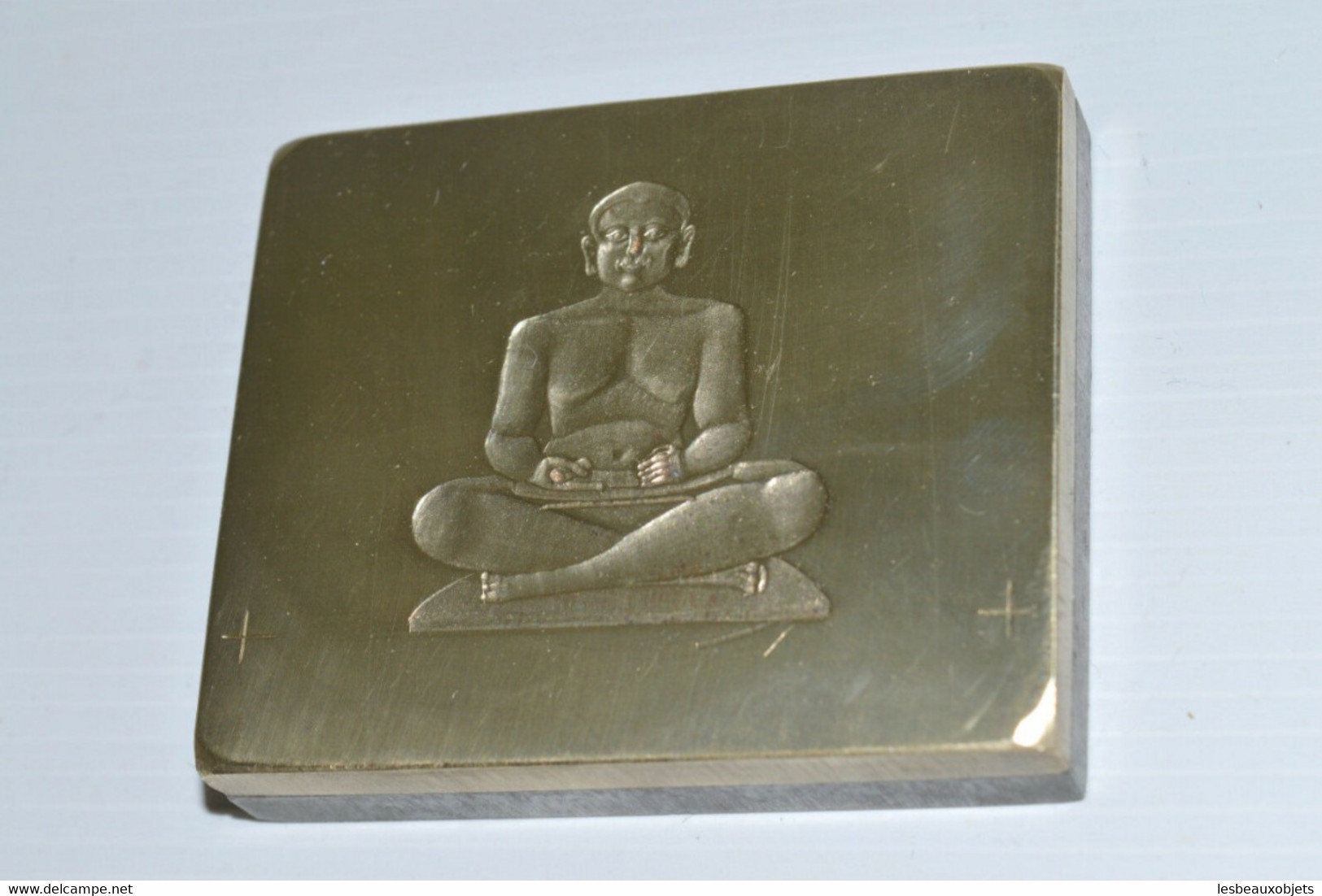 BRONZE MATRICE LAITON IMPRIMERIE EAU FORTE BOUDDHA XIXe Vitrine Réf 190-32-78 - Stempel & Siegel