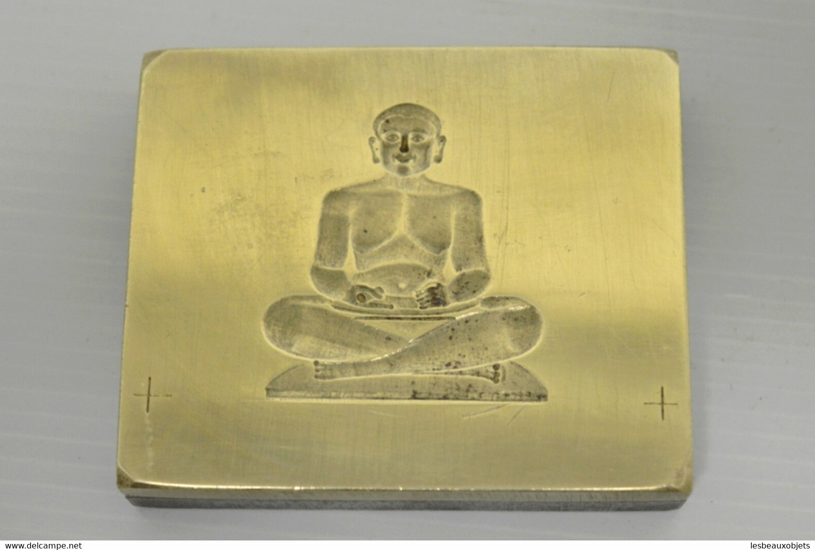 BRONZE MATRICE LAITON IMPRIMERIE EAU FORTE BOUDDHA XIXe Vitrine Réf 190-32-78