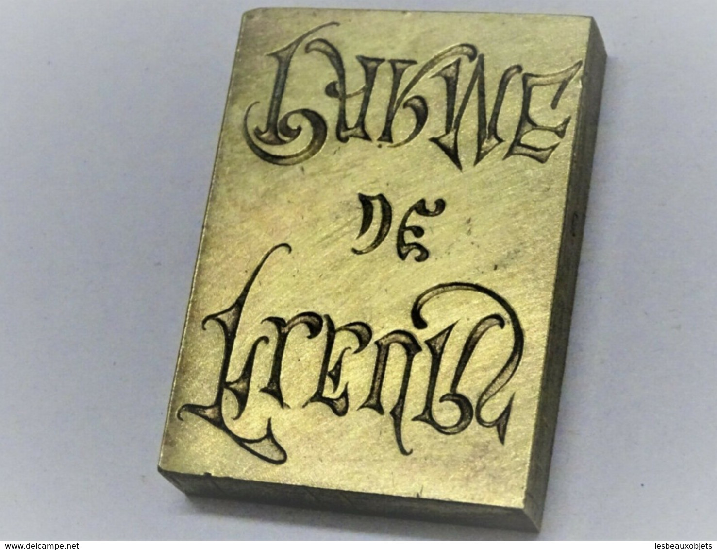 ANCIENNE MATRICE BRONZE/LAITON IMPRIMERIE EAU FORTE FLEURS DE PARME Paperweight - Stempel & Siegel