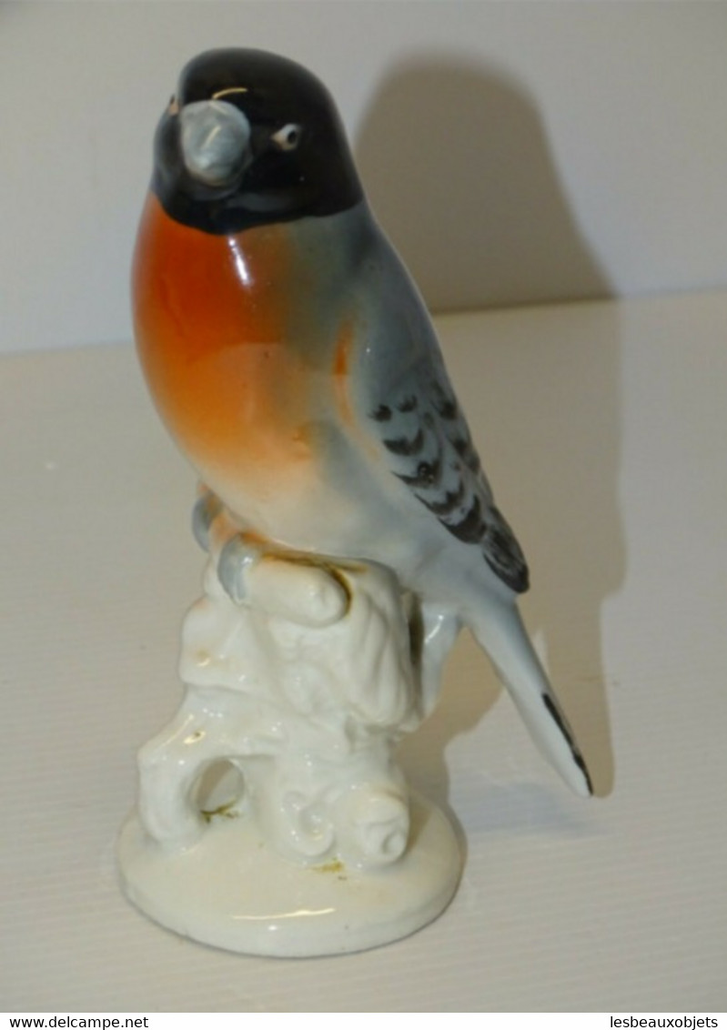 JOLIE STATUETTE OISEAU PORCELAINE GERMANY BOUVREUIL COLLECTION VITRINE DECO XXe Marque à Définir - Altri & Non Classificati