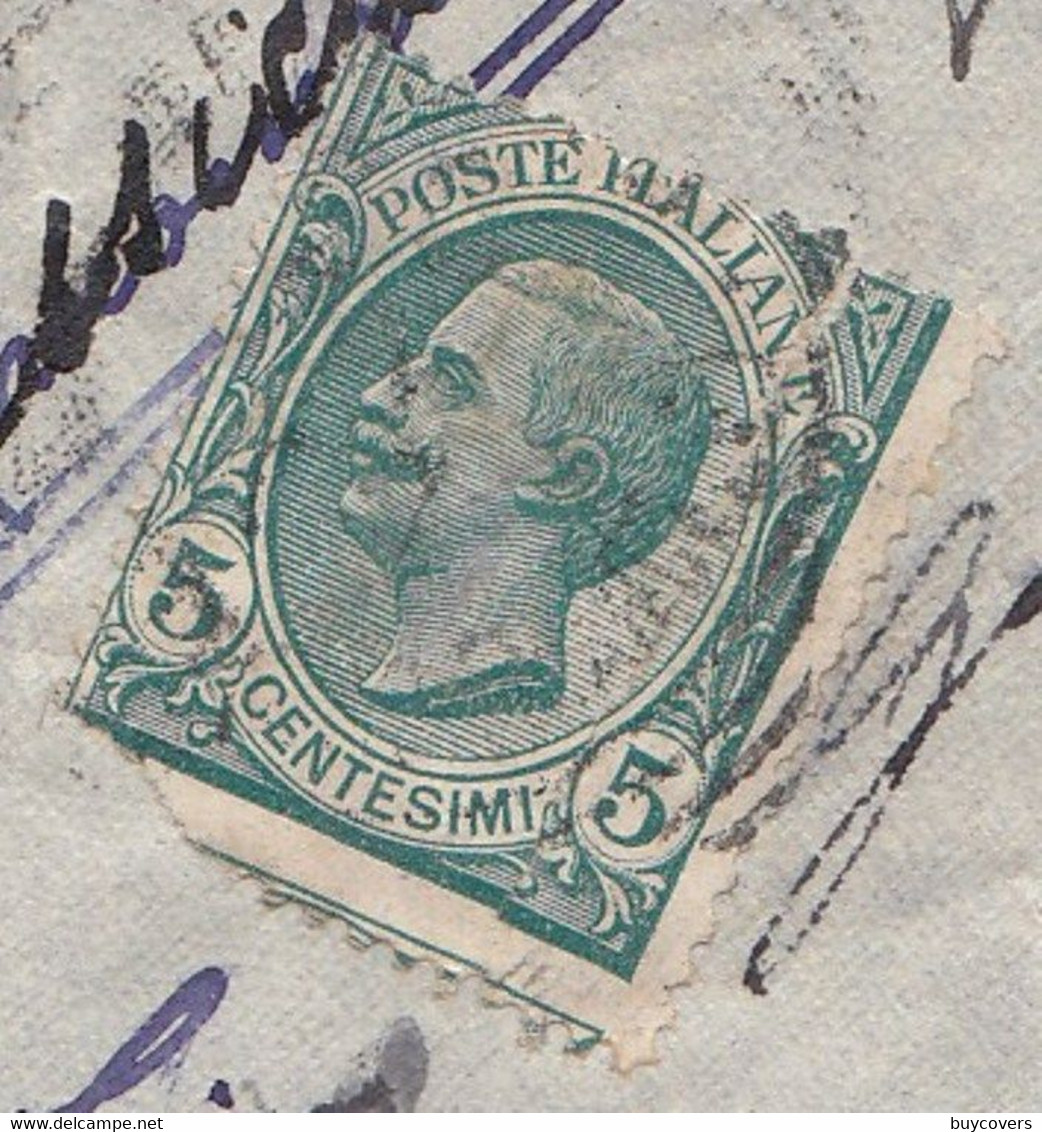 833 - REGNO - Busta Assicurata Con Testo Del 1907 Da Messina A Bazzano Con Cent 5 + 5 Verde (Leoni) + Cent 50 Violetto - Asegurados