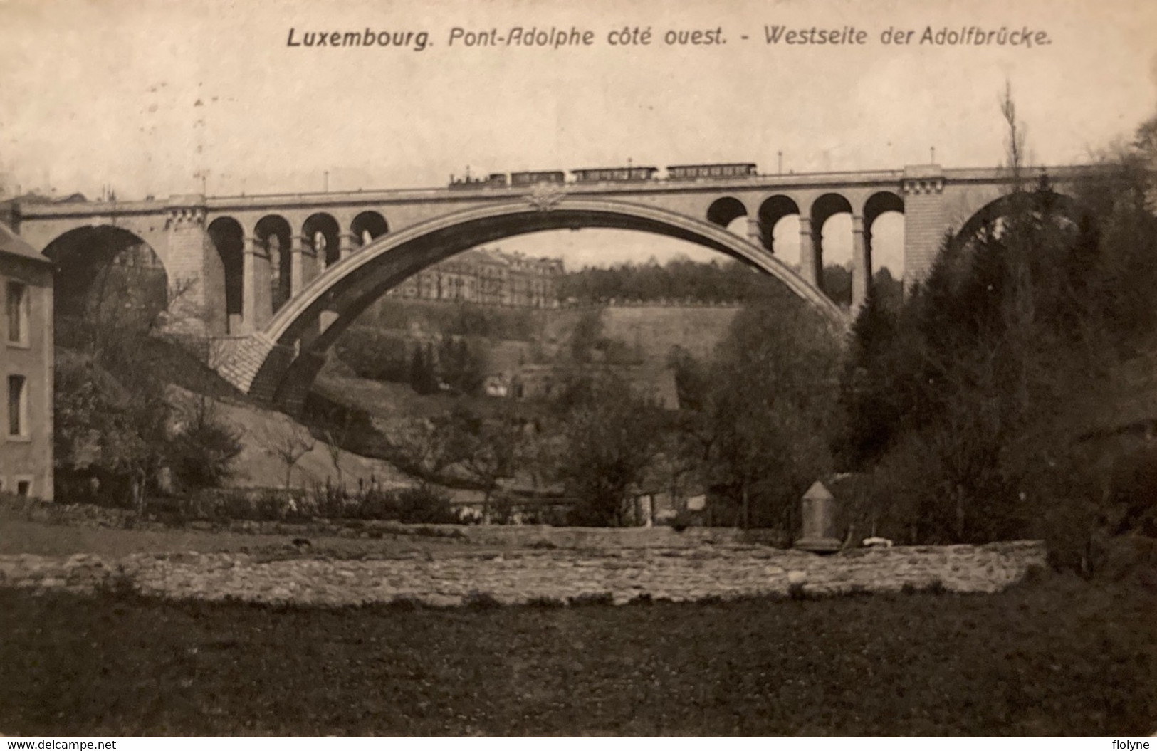 Luxembourg - Le Pont Adolphe Côté Ouest - Passage Du Train - Ligne Chemin De Fer - Luxemburg - Stad