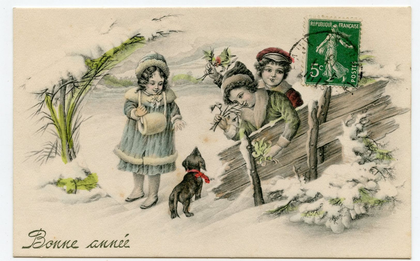 Vienne. M.M. Enfants Dans Un Paysage De Neige Avec Petit Chien Teckel.dachshund Dog - Vienne