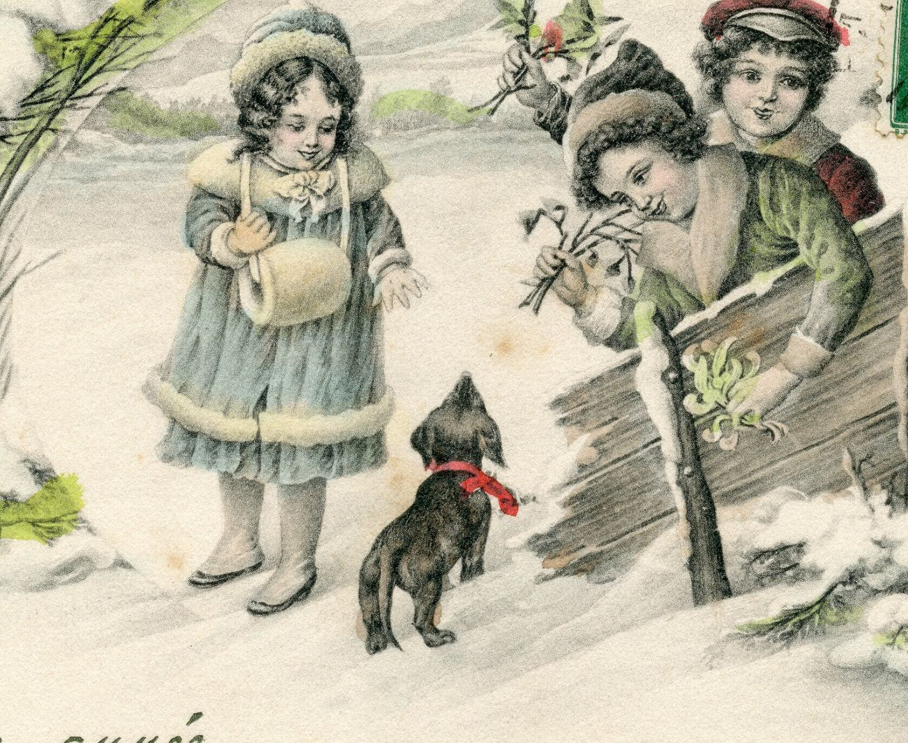 Vienne. M.M. Enfants Dans Un Paysage De Neige Avec Petit Chien Teckel.dachshund Dog - Vienne
