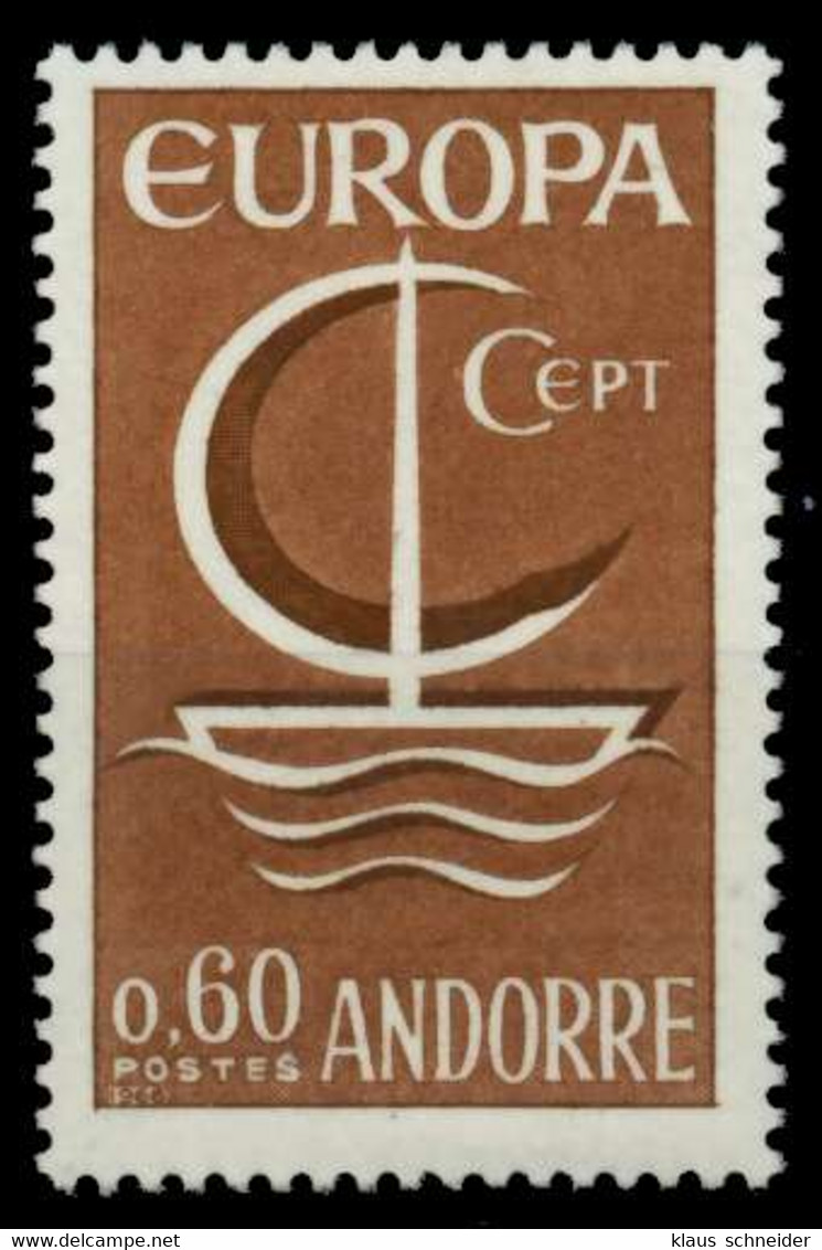 ANDORRA (FRANZ. POST) 1966 Nr 198 Postfrisch SA46E52 - Ongebruikt