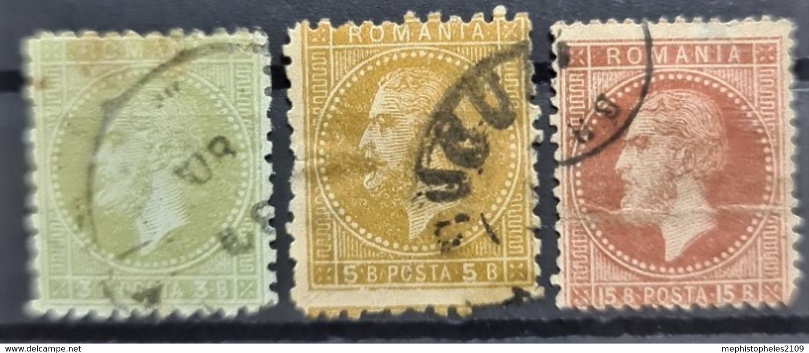 ROMANIA 1876/79 - Canceled - Sc# 60, 61, 64 - 1858-1880 Moldavia & Principado