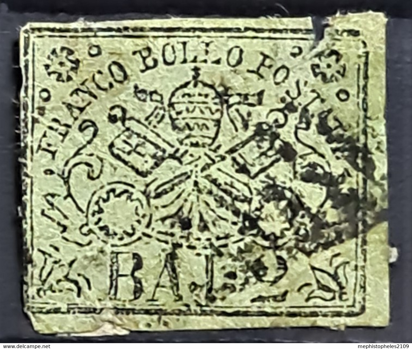 ROMAN STATES 1852 - Canceled - Sc# 3a - 2b - Papal States