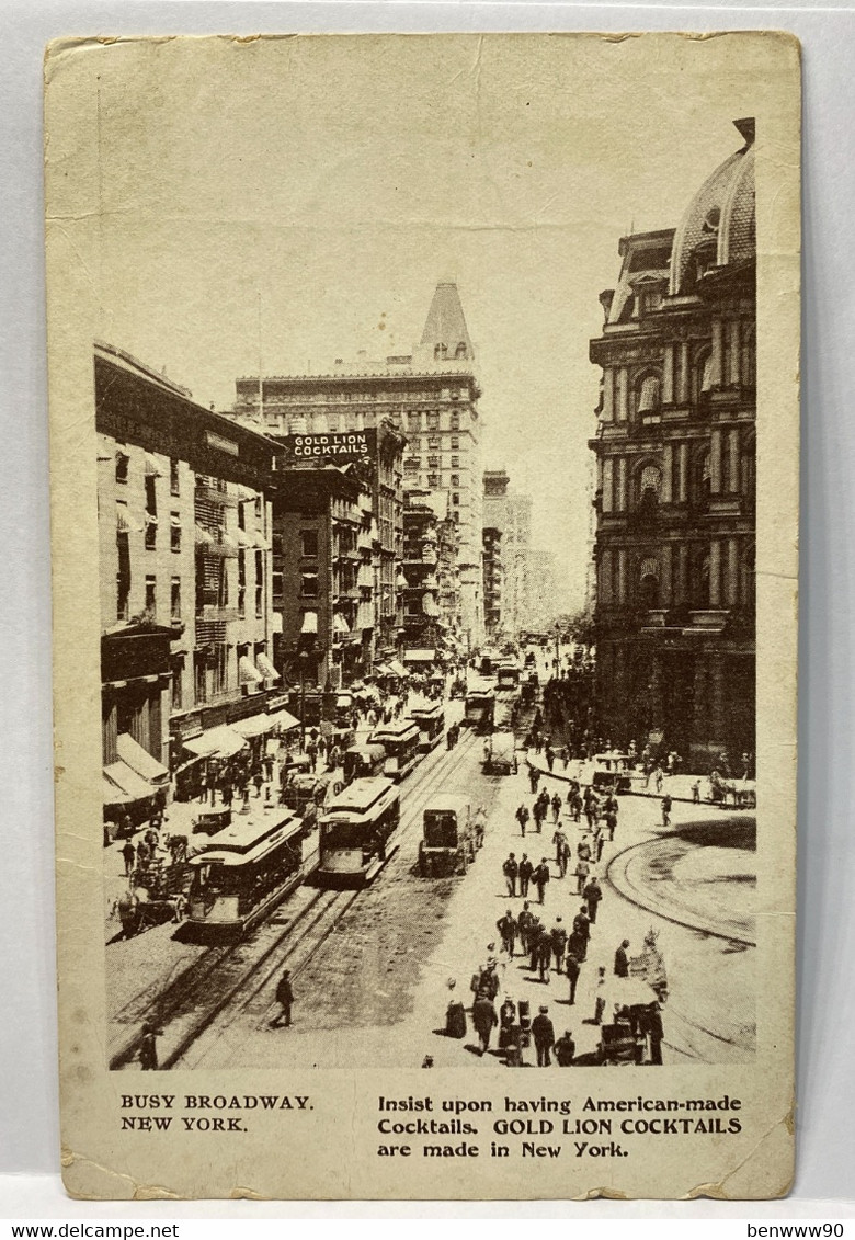 BROADWAY, Tramways, NEW YORK CITY NY NYC Postcard - Broadway