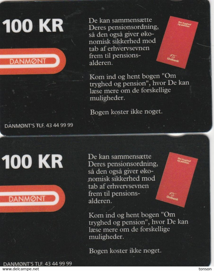 Denmark, DD 079a And 079b, Unibank Pension, Only 5000 And 4980 Issued, 2 Scans. - Danemark