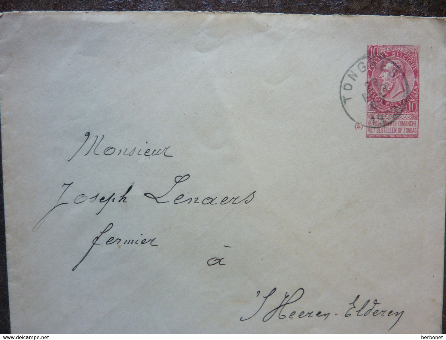 Lettre  Entier Postal Cachet Tongres   PERFECT - Enveloppes-lettres