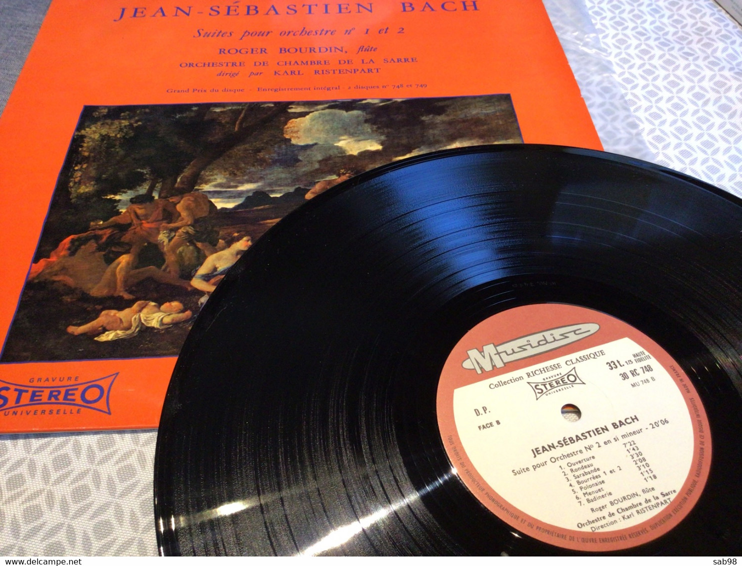 J.s.Bach Suite Pour Orchestre 1 Et 2 Roger Bourdin Orchestre De La Sarre Karl Ristenpart Stéréo Musidisc RC 748 - Collectors