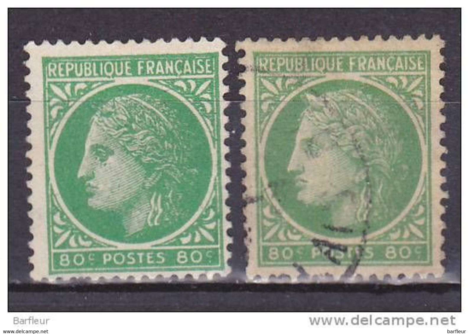 Année 1945 - 47 : Y. & T. N° 675 Sans épi Sur Le Front Timbre De Gauche - Gebraucht