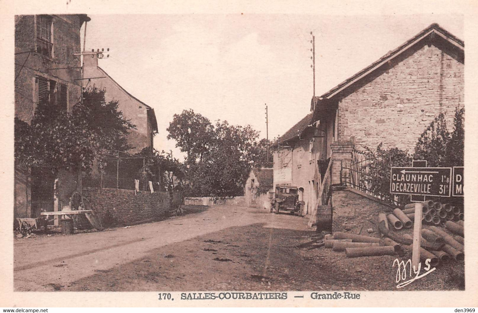 SALLES-COURBATIES - Grande Rue - Panneau Claunhac, Decazeville - Otros & Sin Clasificación