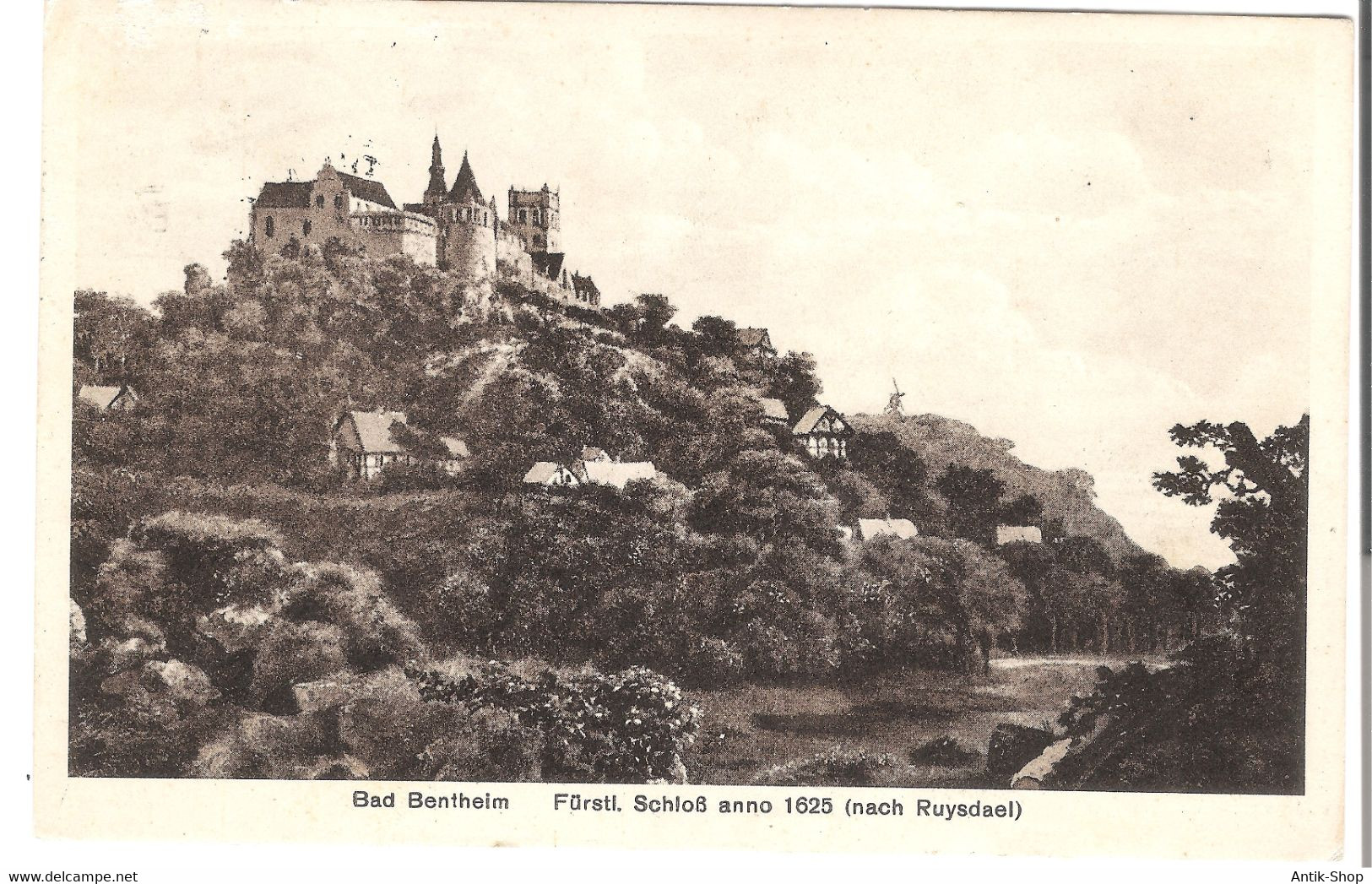 Bad Bentheim - Fürstl. Schloß Anno 1625 (nach Ruysdael)  V.1929 (5042) - Bad Bentheim