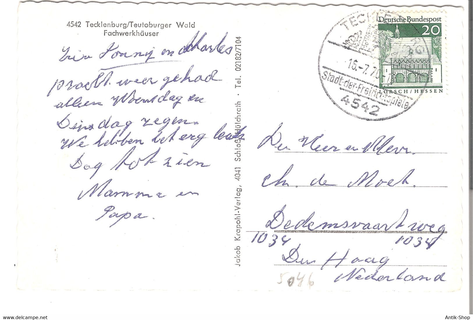 Tecklenburg - Teutoburger Wald - Fachwerkhäuser Mit Geschäft  V.1970 (5046) - Steinfurt