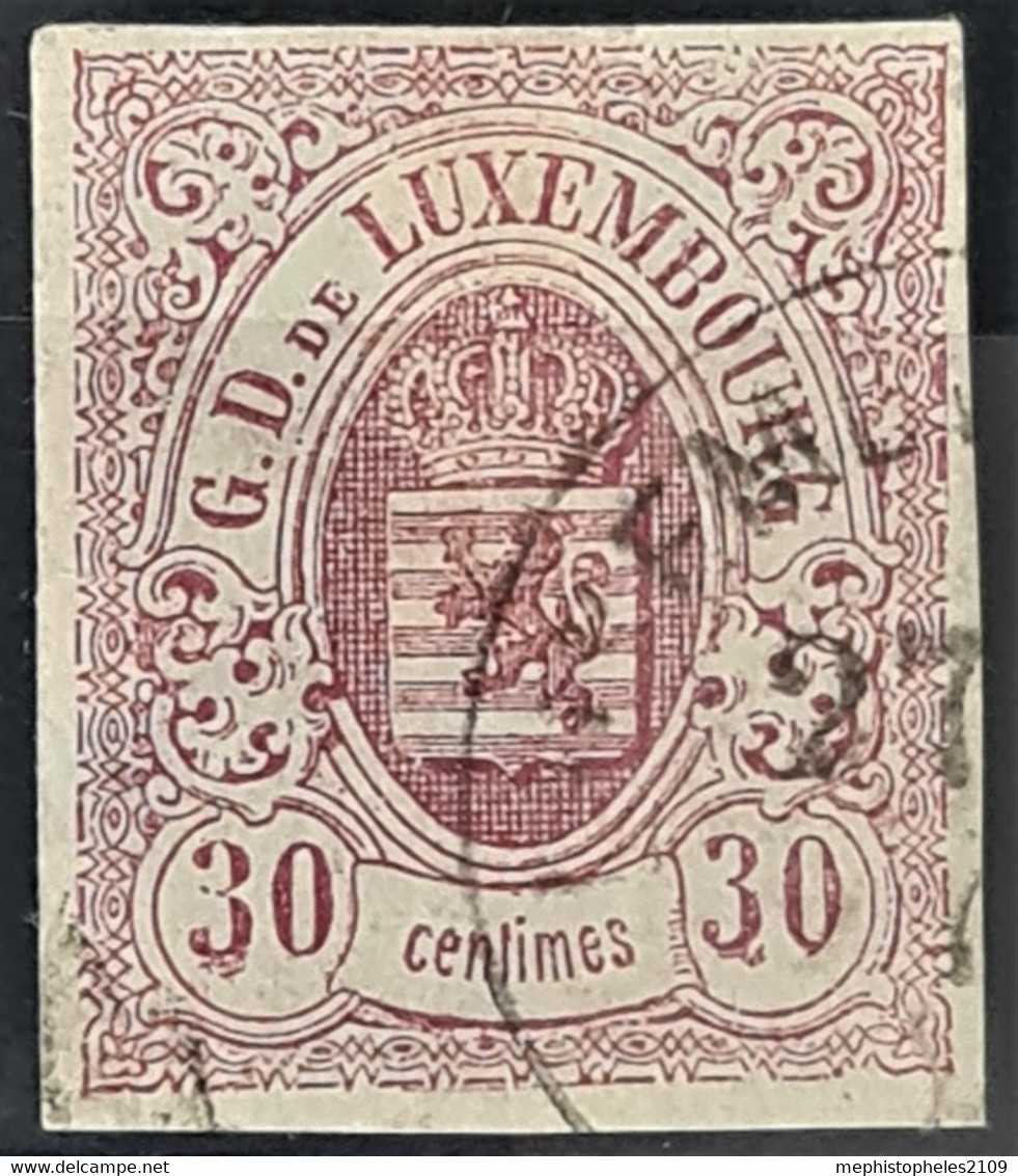 LUXEMBOURG 1859 - Canceled - Sc# 10 - 30c - 1859-1880 Stemmi