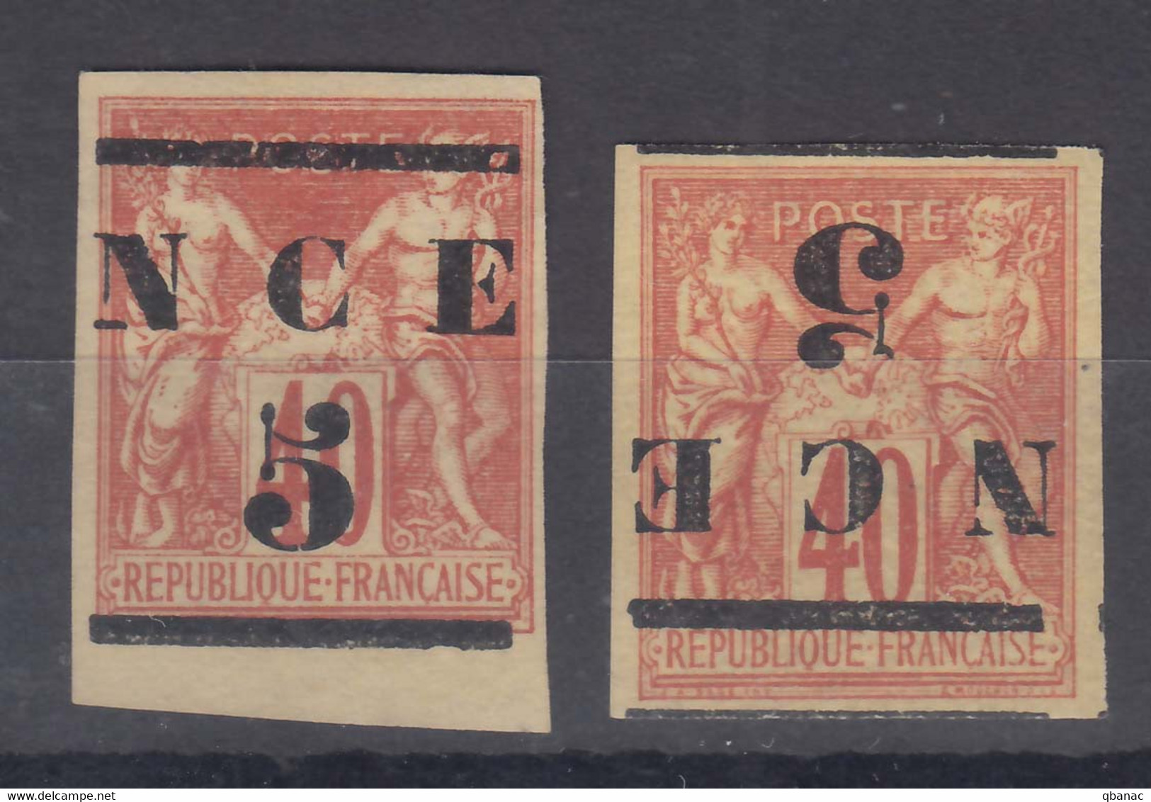 New Caledonia (Nouvelle-Caledonie) 1883 Yvert#6 And 6a Mint Hinged - Unused Stamps