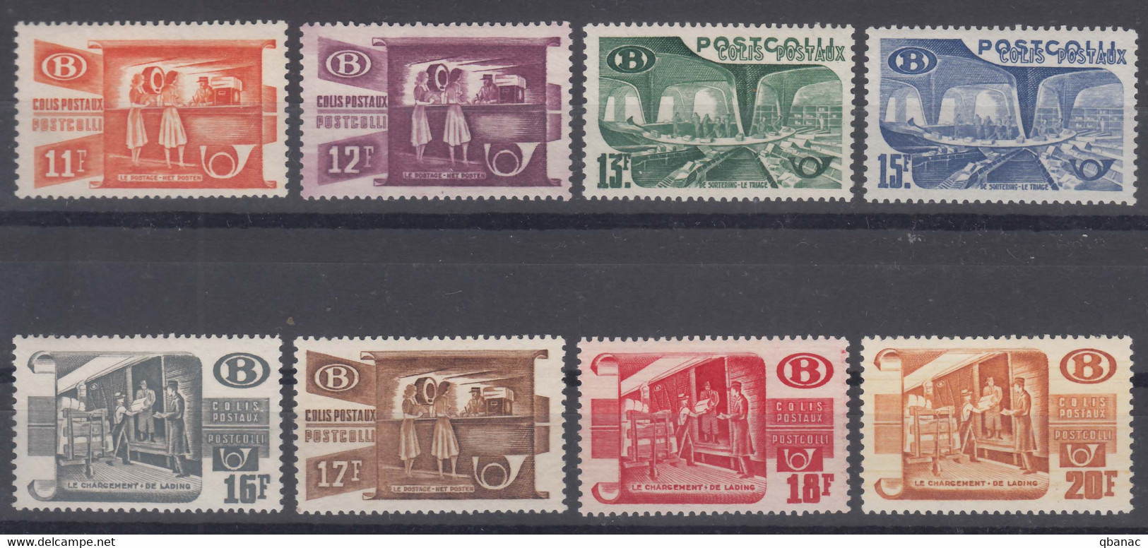 Belgium, Post Paket, Luggage 1950/1951 Mi#30-32+ 33-37, COB#322-329 Mint Never Hinged/lightly Hinged - Reisgoedzegels [BA]