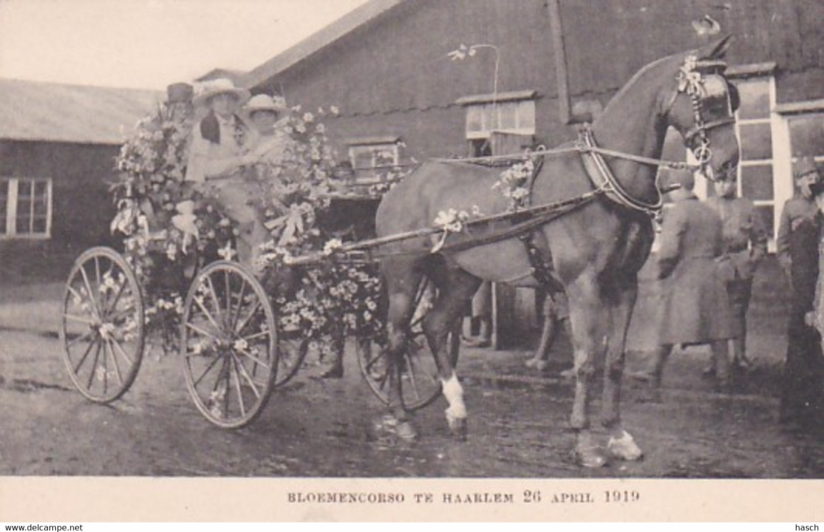 48525Haarlem, Bloemencorso Te Haarlem. 26 April 1919. (zie Rechterkant Bij Gekleurd) - Haarlem