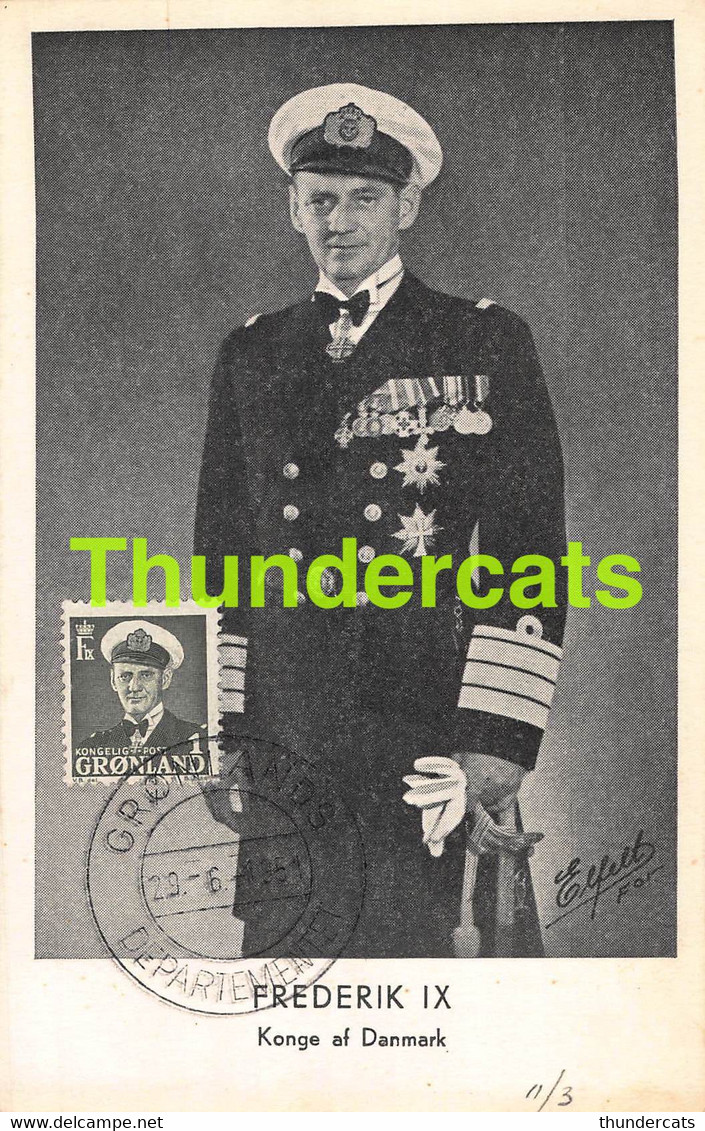 CPA DENMARK DANMARK FREDERIK IX KONGE CARTE MAXIMUM CARD - Maximum Cards & Covers