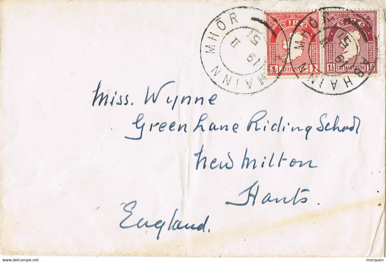 41375. Carta ABHAINN MHOR (Rio Avonmore) Rio Grande, Irlanda 1951 To England - Brieven En Documenten