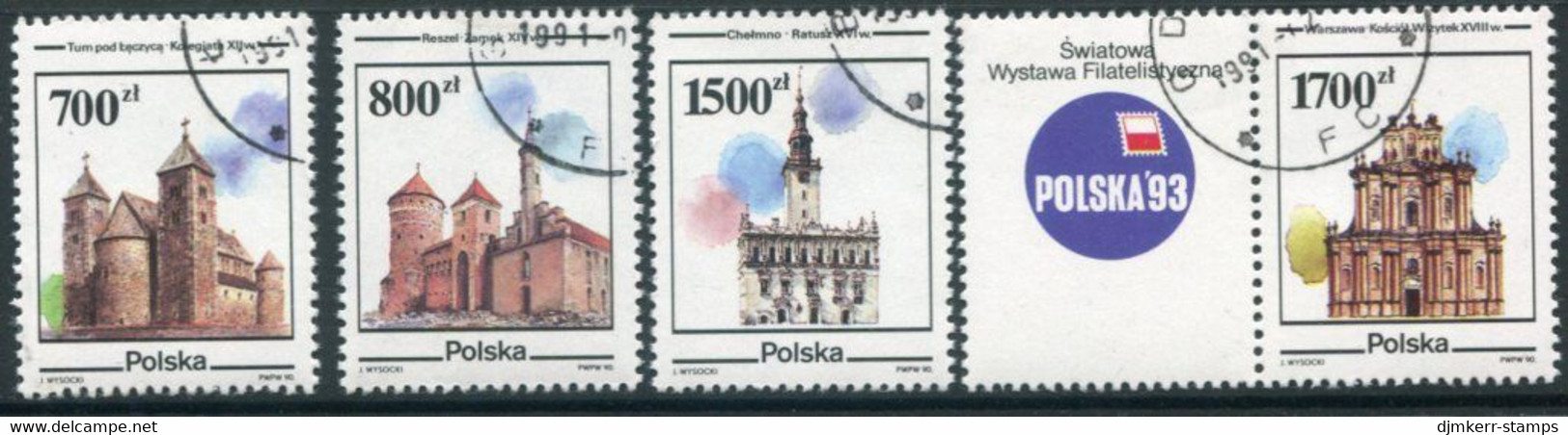 POLAND 1990 Historic Buildings Used.  .  Michel 3302-05 - Usados