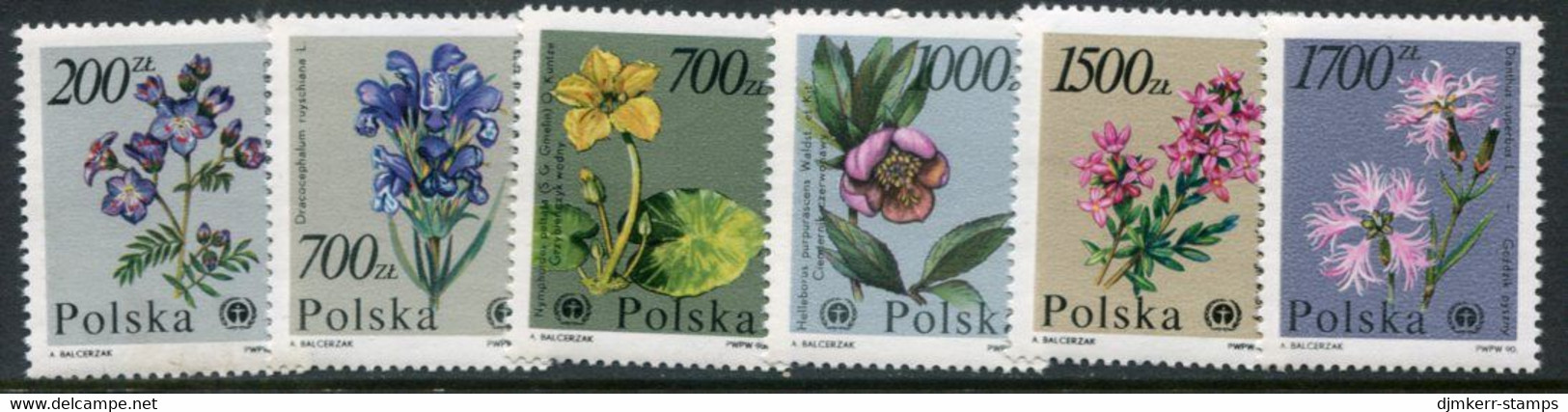 POLAND 1990 Plants From Botanic Garden MNH / **.  .  Michel 3282-87 - Unused Stamps