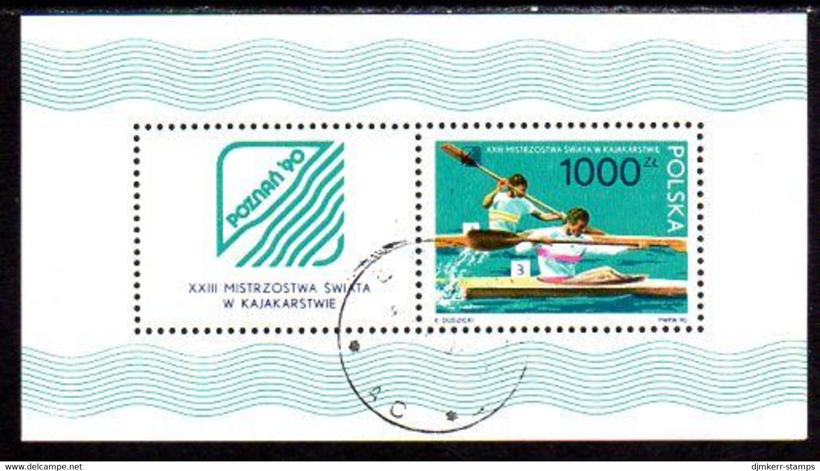 POLAND 1990 Canoeing Championship Block  Used  .  Michel Block 111 - Used Stamps