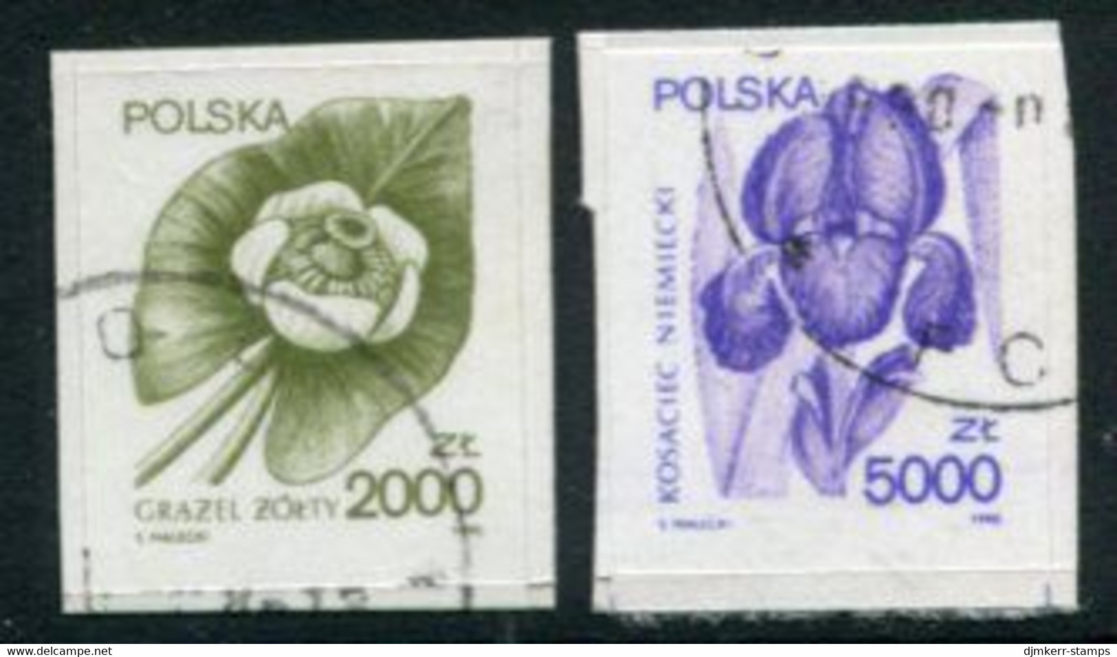 POLAND 1990 Medicinal Plants Self-adhesive  Used  .  Michel 3277-78 - Usati
