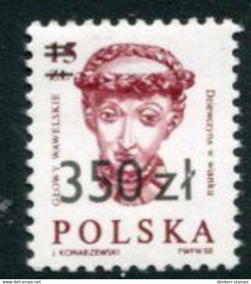 POLAND 1990 Surcharge 3.50 Zl. On 15 Zl. MNH / **  .  Michel 3253 - Unused Stamps