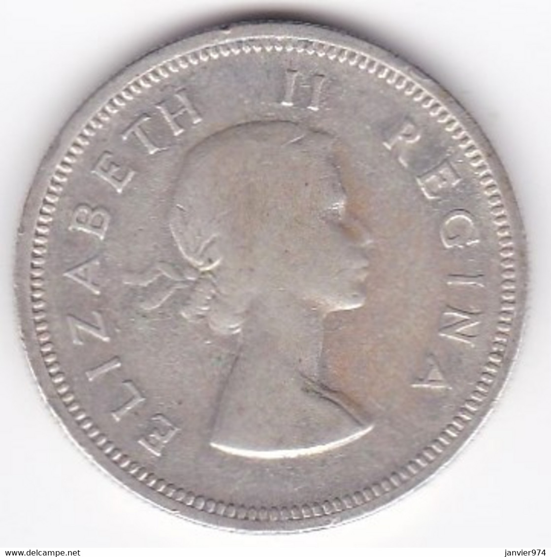 Afrique Du Sud,  2 Shillings 1957 Elizabeth II, En Argent , KM# 50 - Afrique Du Sud