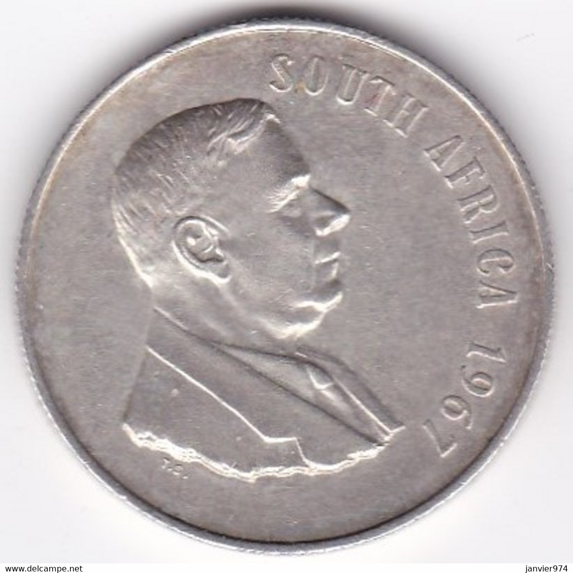 Afrique Du Sud 1 Rand 1967, Dr. Verwoerd, En Argent . KM# 72.1 - Sudáfrica